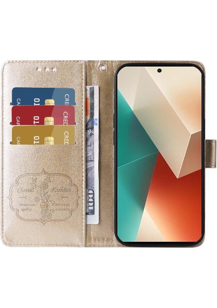 Xiaomi Redmi Not 13 Için Flip Case 5g Çiçek Cardyuvaları Flip Deri (Yurt Dışından)