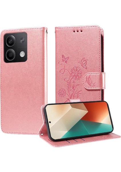 Xiaomi Redmi Not 13 Için Flip Case 5g Çiçek Cardyuvaları Flip Deri (Yurt Dışından)