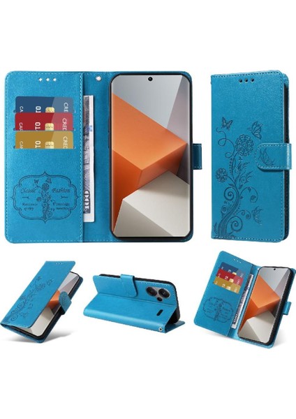 Xiaomi Redmi Not Için Flip Case 13 Pro Artı 5g Deri Kart Yuvaları Çevirin (Yurt Dışından)