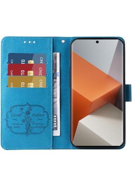 Xiaomi Redmi Not Için Flip Case 13 Pro Artı 5g Deri Kart Yuvaları Çevirin (Yurt Dışından)