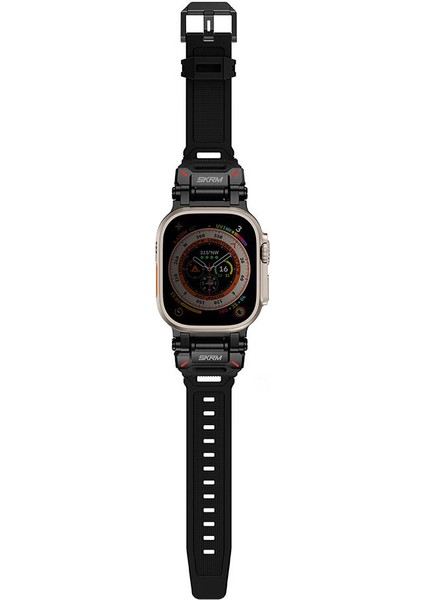 Watch 44MM Uyumlu Kordon Skinarma Titon Serisi Hava Alabilen Delikli Strap Kayış Siyah modelleri