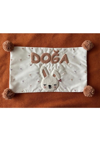 İsimli Bebek Takı Yastığı Dekoratif Yastık Kılıfı Punch Nakışlı Içi DOLGUSUZ-30 x 50
