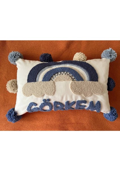 İsimli Bebek Takı Yastığı Dekoratif Yastık Kılıfı Punch Nakışlı Içi DOLGUSUZ-30 x 50