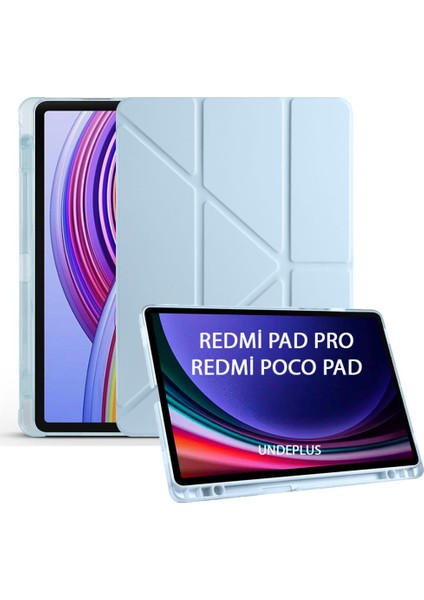 Xiaomi Redmi Pad Pro / Poco Pad 12.1inç Kılıf Kalem Bölmeli Trifolding Case (Düz Redmi Pad Değildir)