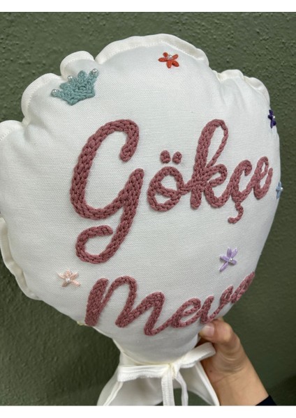 Bebek Dekoratif Kırlent/isimli Bebek Takı Yastığı Dekoratif Yastık Punch Nakışlı-Iç Dolgulu-Balon Tp fiyatları