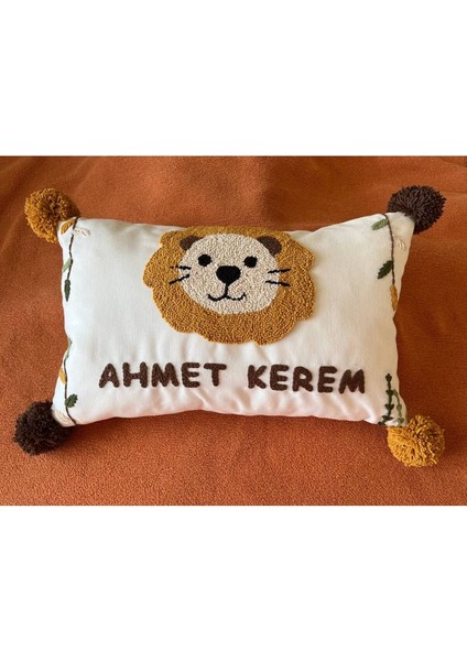 İsimli Bebek Takı Yastığı Dekoratif Yastık Kılıfı Punch Nakışlı Içi DOLGUSUZ-30 x 50