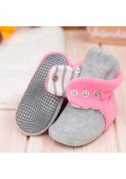 Polar Bebek Pandufu, Kaydırmaz Taban, Organik Pamuk Astarlı, İlk Adım Ev Patiği, Gri Pembe fiyatları