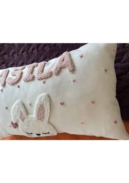 İsimli Bebek Takı Yastığı Dekoratif Yastık Kılıfı Punch Nakışlı Içi DOLGUSUZ-30 x 50 fiyatları