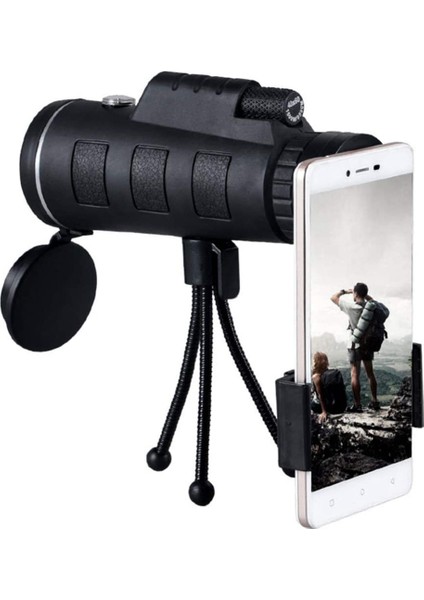 40X60 Monoküler Teleskop Pusula Telefon Klipsli Tripod Tutucu (Yurt Dışından)