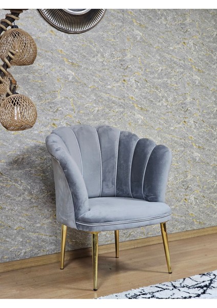 Tekli Papatya Çay Seti Koltuk Gold Sivriltme Ayak, Balkon, Salon, Ofis, Koltuk Takımı, Tekli Berjer