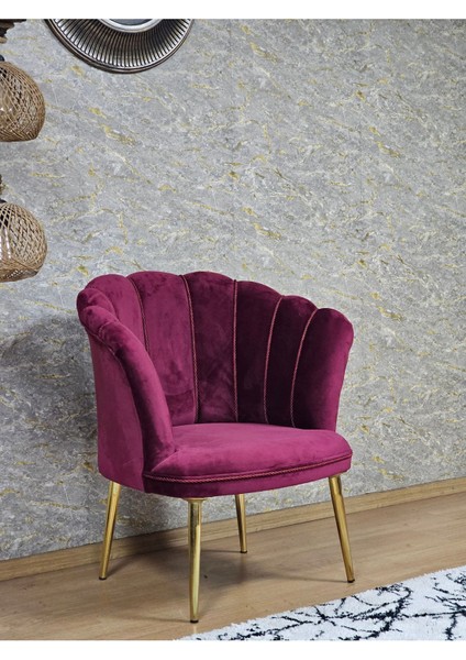 Tekli Papatya Çay Seti Koltuk Gold Sivriltme Ayak, Balkon, Salon, Ofis, Koltuk Takımı, Tekli Berjer