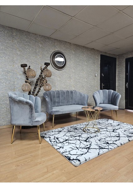 Papatya Çay Seti Koltuk Takımı Gold Sivriltme Ayak, Balkon, Salon, Ofis, Cafe Koltuk Takımı fırsatları