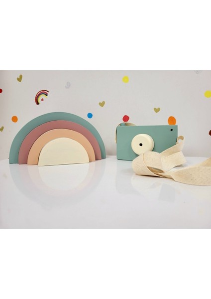 Gökkuşağı Waldorf Oyuncak Dekor+Fotoğraf Makinası