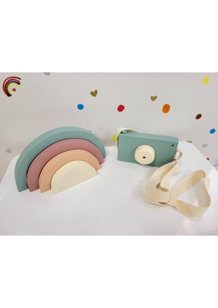 Gökkuşağı Waldorf Oyuncak Dekor+Fotoğraf Makinası fiyatları