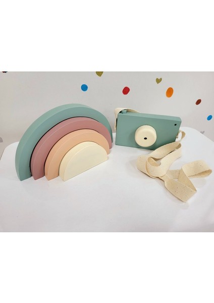 Gökkuşağı Waldorf Oyuncak Dekor+Fotoğraf Makinası modelleri