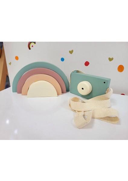 Gökkuşağı Waldorf Oyuncak Dekor+Fotoğraf Makinası fırsatları