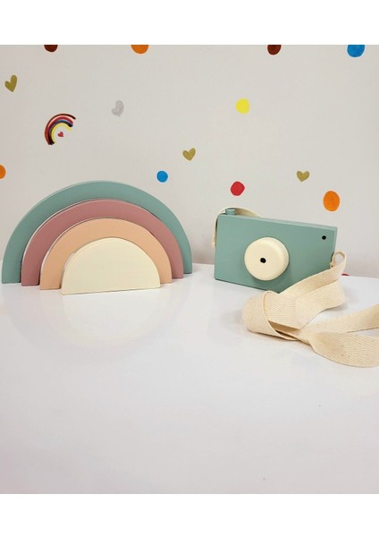 Gökkuşağı Waldorf Oyuncak Dekor+Fotoğraf Makinası indirimleri