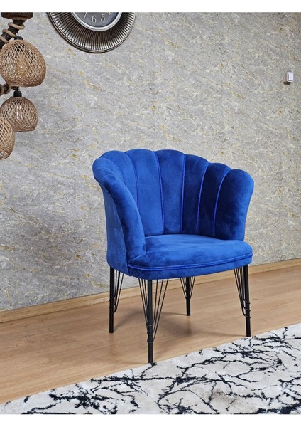 Tekli Siyah Boyalı Tel Ayak Papatya Çay Seti Koltuk Tekli Berjer , Balkon, Salon, Ofis, Cafe Koltuk