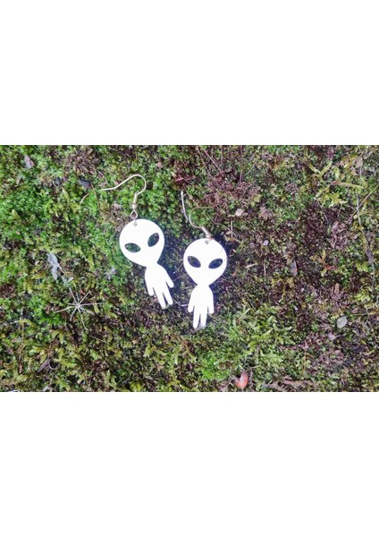 Fosforlu Uzaylı ve Ufo Küpe/ Karanlıkta Parlayan Küpe