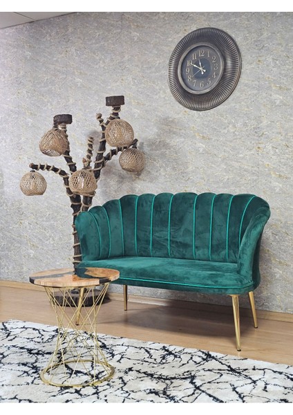 Ikili Papatya Çay Seti Koltuk Gold Sivriltme Ayak, Balkon, Salon, Ofis, Koltuk Takımı, Ikili Berjer