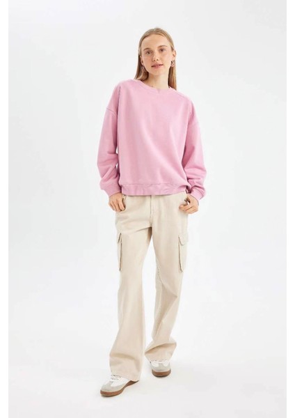 Kadın Sweatshirt Pembe A4177AX/PN450