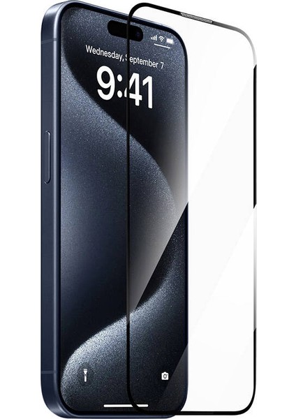 Apple iPhone 16 Plus SQ-008 Oleofobik Easy Install Temperli Cam Ekran Koruyucu Uygulama Aparatlı