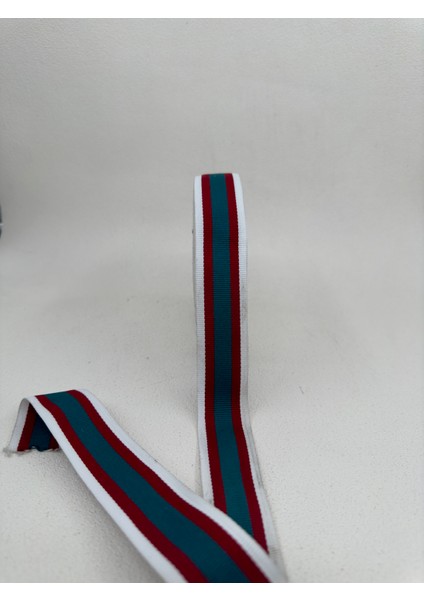 3 cm Çizgili Grogren Şerit-5 Metre (Beyaz/bordo/yeşil)
