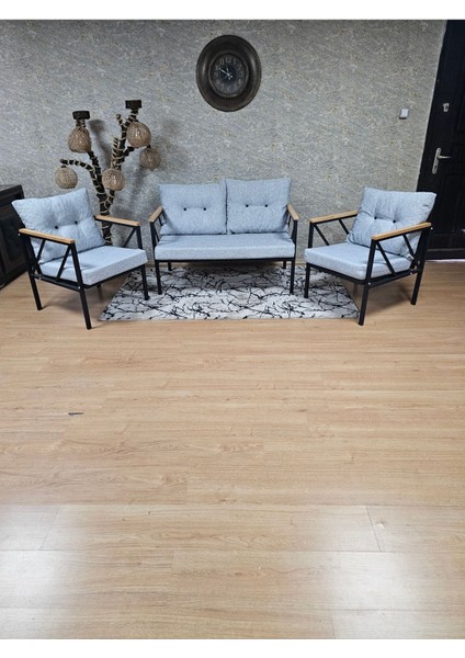 Siyah Boyalı Bahçe - Balkon - Mutfak Çay Seti Takımı Bahçe Koltuk Takımı