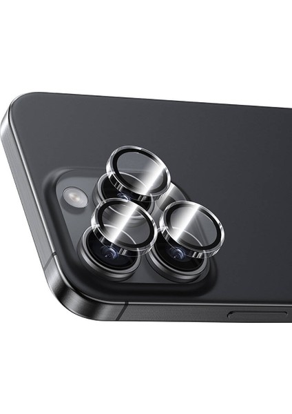 Apple iPhone 16 Pro Uyumlu Ar Glass Warrior Transparan Premium Cam Kamera Lens Koruyucu Şeffaf