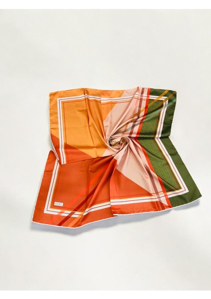 Alfa Twill Eşarp Çizgili Zigzag Desen Ebat 95 x 95 modelleri