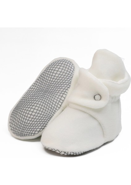 Polar Bebek Pandufu, Kaydırmaz Taban, Organik Pamuk Astarlı, İlk Adım Ev Patiği, Beyaz
