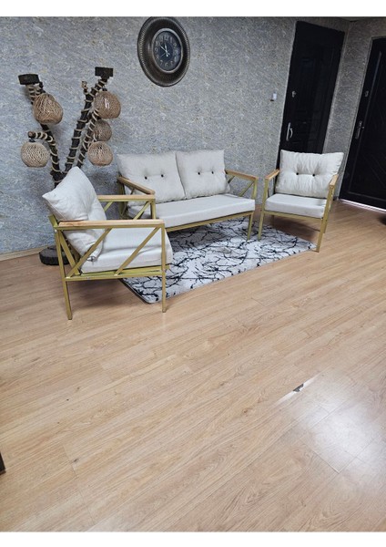 Gold Boyalı Bahçe - Balkon - Mutfak Çay Seti Takımı Bahçe Koltuk Takımı