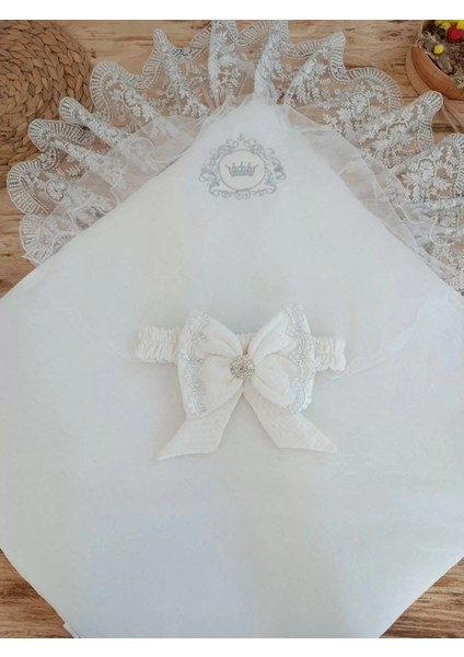 Yenidoğan Pamuk Taç Benim Prensim Nakışlı Trilüks Kundak Bebek Battaniyesi modelleri