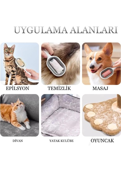 3-In-1 Kedi Köpek Bakım Fırçası Tarağı Çok Fonksiyonlu Uzun Saç Tüy Alma Fırçası