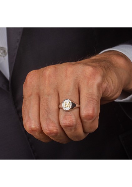 Kişiye Özel Altın Harfli Erkek Yüzük 109344 modelleri
