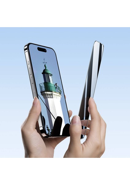 Apple iPhone 16 Plus Uyumlu 0.4mm Privacy Hayalet Ekran Koruyucu Ultra Shield Uygulama Aparatlı