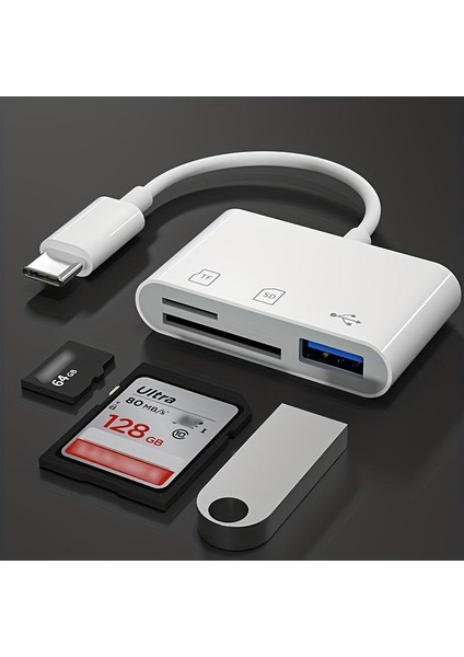 Type-C Kart Okuyucu MacBook Telefon Bilgisayar Tablet Uyumlu Type-C To USB / Sd / Tf