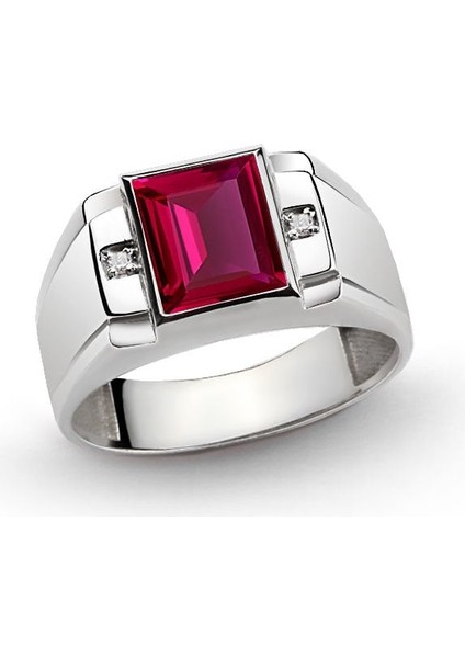 Yakut ve Pırlanta Erkek Yüzük 69789