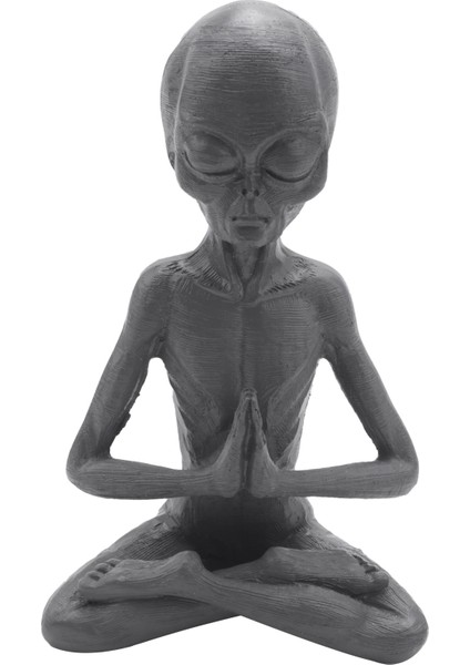 Kapalı Açık Meditasyon Uzaylı Heykeli Mini Reçine Süs Dekor (Yurt Dışından)