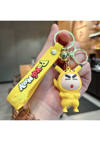 Sarı Mum Boya Shin-Chan Anahtarlık Çanta Dekorasyonu Küçük Hediye (Yurt Dışından)