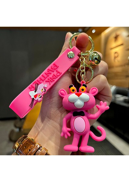 Papyon Pembe Panter Çanta Anahtarlığı Dekorasyonu Küçük Hediye (Yurt Dışından)