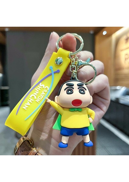 Sarı Mum Boya Shin-Chan Anahtarlık Çanta Dekorasyonu Küçük Hediye (Yurt Dışından)
