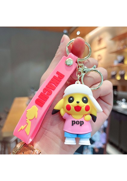 Pembe Pikachu Pop Çanta Anahtarlığı Dekorasyonu Küçük Hediye (Yurt Dışından)