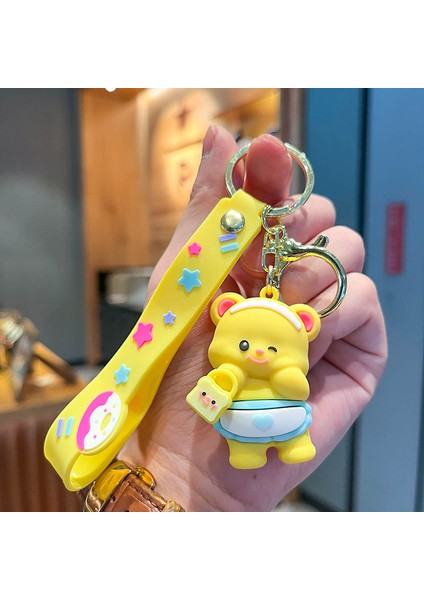 Önlük Ayı Çanta Anahtarlığı Dekorasyonu Küçük Hediye (Yurt Dışından)