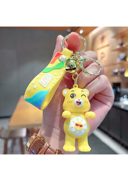 Bakım Ayı Sarı Anahtarlık Çanta Dekorasyonu Küçük Hediye (Yurt Dışından)