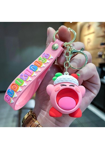 Big Mouth Kirby Çanta Anahtarlığı Dekorasyonu Küçük Hediye (Yurt Dışından)