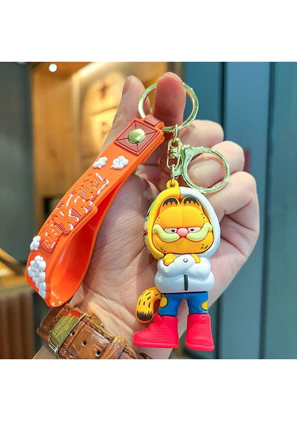 Gri Garfield Anahtarlık Çanta Dekorasyonu Küçük Hediye (Yurt Dışından)