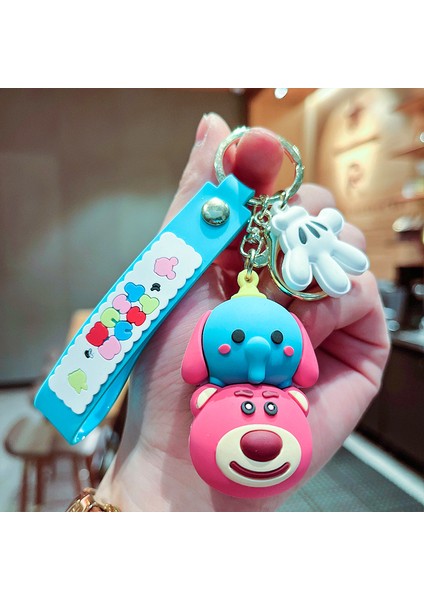 Çilek Ayı 3D Bebek Anahtarlık Çanta Dekorasyonu Küçük Hediye (Yurt Dışından)