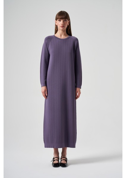 1414 Pike Örgü Merserize Elbise