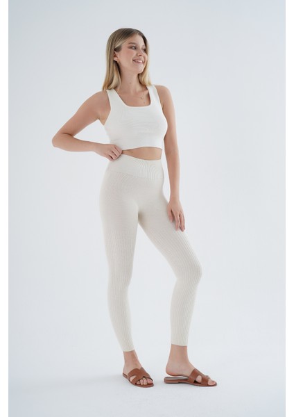Kadın Kemik Saç Örgülü Fitilli Örme Pamuk Viscon Yün Içerikli Özel Iplik Dikişsiz Triko Tayt TRIST-K-1975 fiyatları